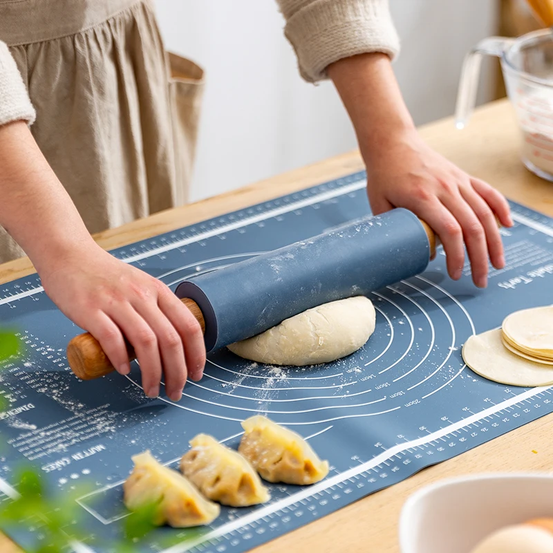 60x40cm silicone baking mat non stick pastry rolling kneading pad pizza dough maker rolling pins kitchen gadgets free global shipping