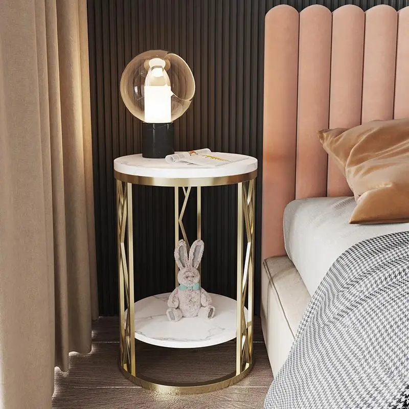 

Coffee table for living room furniture Simple light luxury marble coffee corner sofa corner side table round bedside desk table