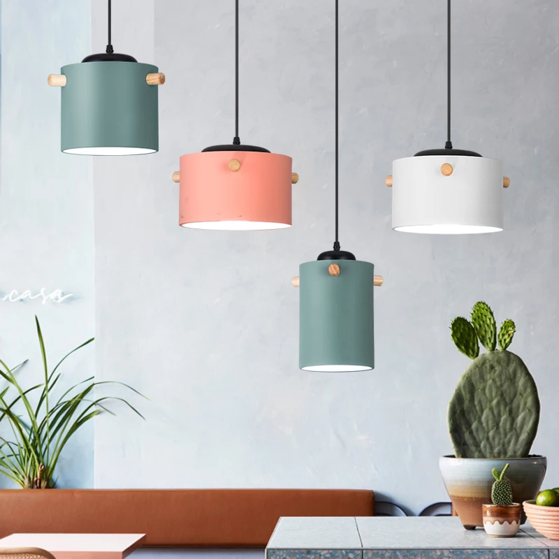Скандинавский деревянный подвесной светильник освещение висячая лампа