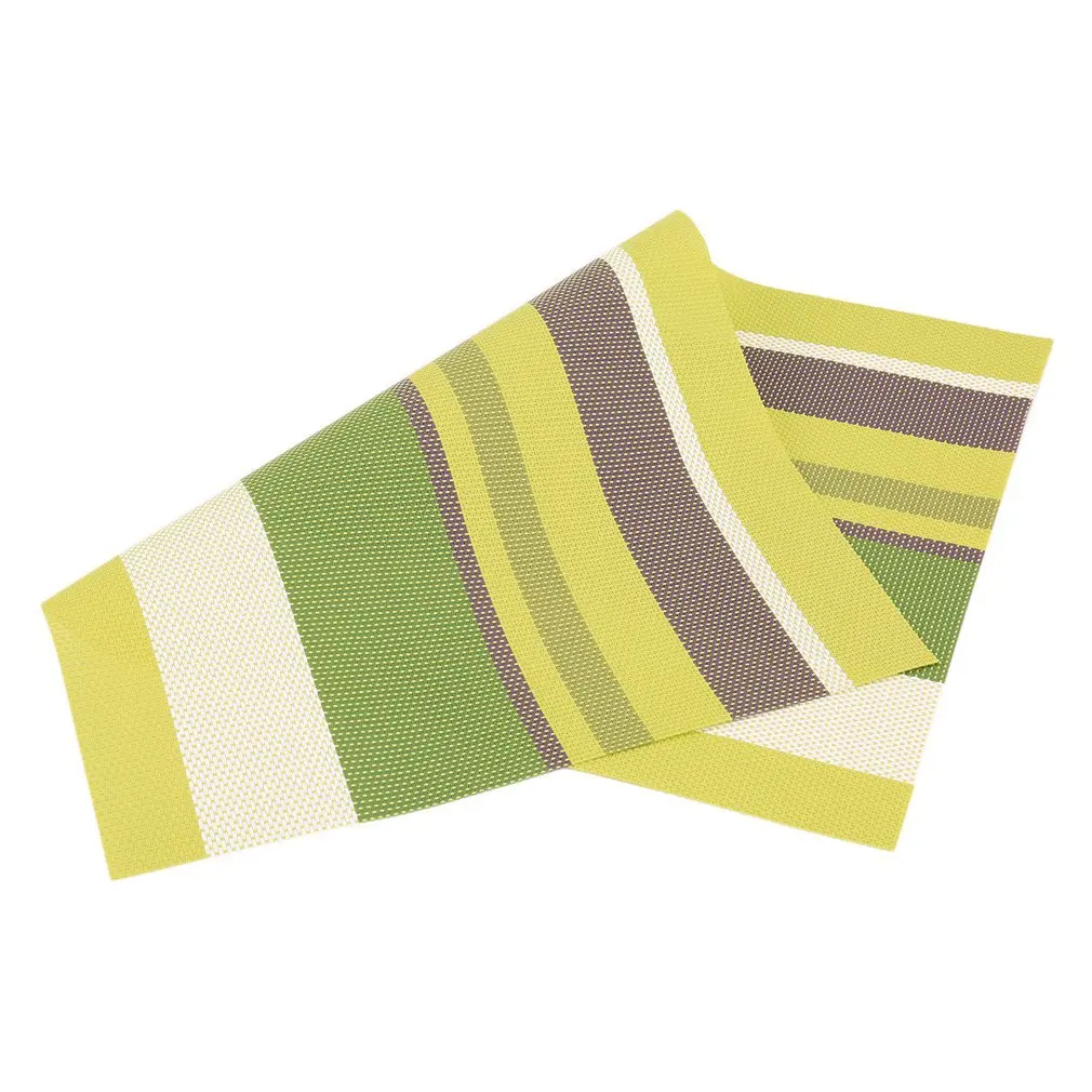 2 шт. в полоску ПВХ теплоизоляционный коврик для стола водонепроницаемый