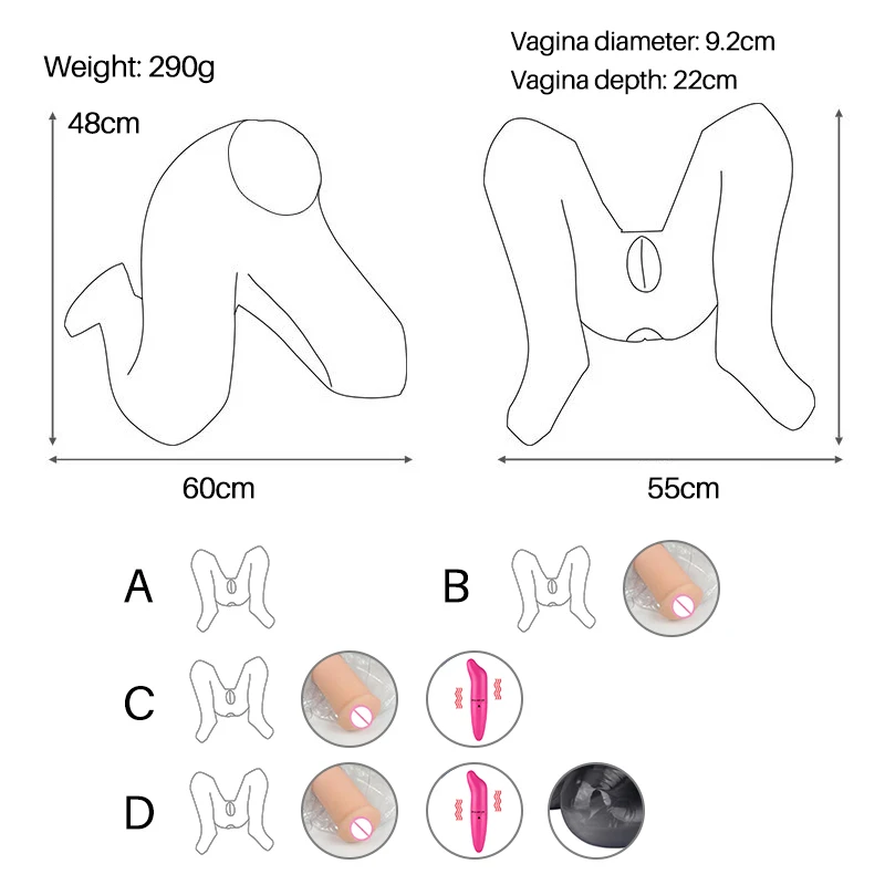 Надувная секс-кукла в комплекте Реалистичная Вагина карманная киска прозрачная
