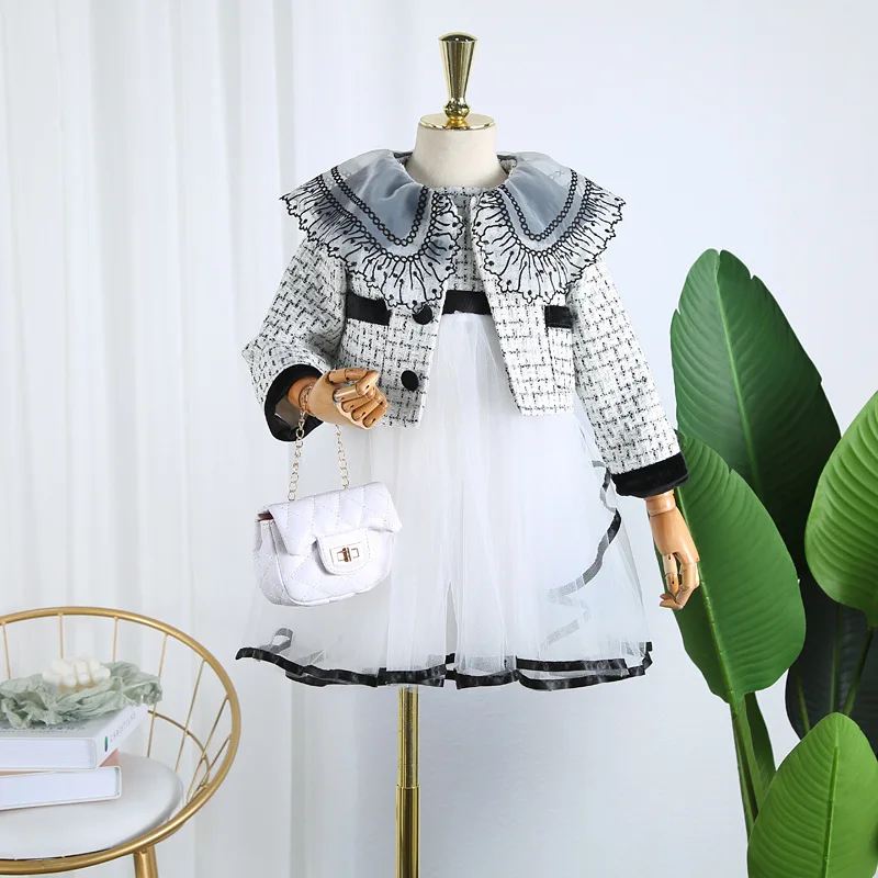 Осенний костюм для девочек Новинка 2019 года Женское пальто с отворотами и