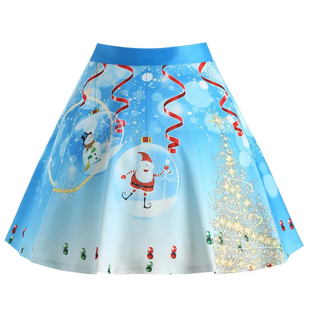 Одежда JAYCOSIN Женская длинная юбка с рождественским принтом модная кружевная