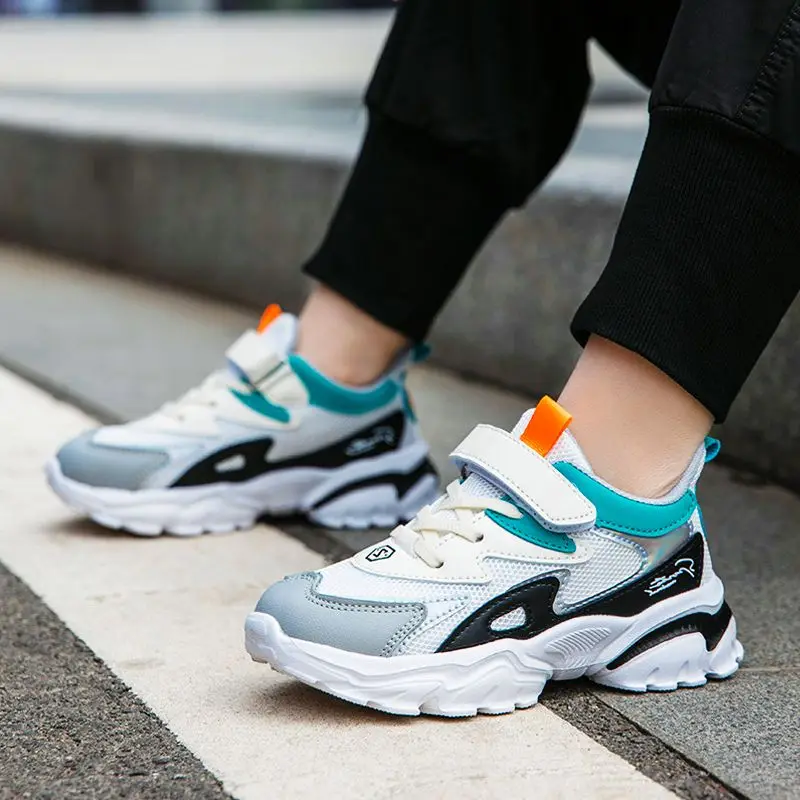 

Spring Girls Sneakers Children's Casual Shoes For Kids Boys 5~12 Years Child Running Flats Breathable MESH PINK GRAY