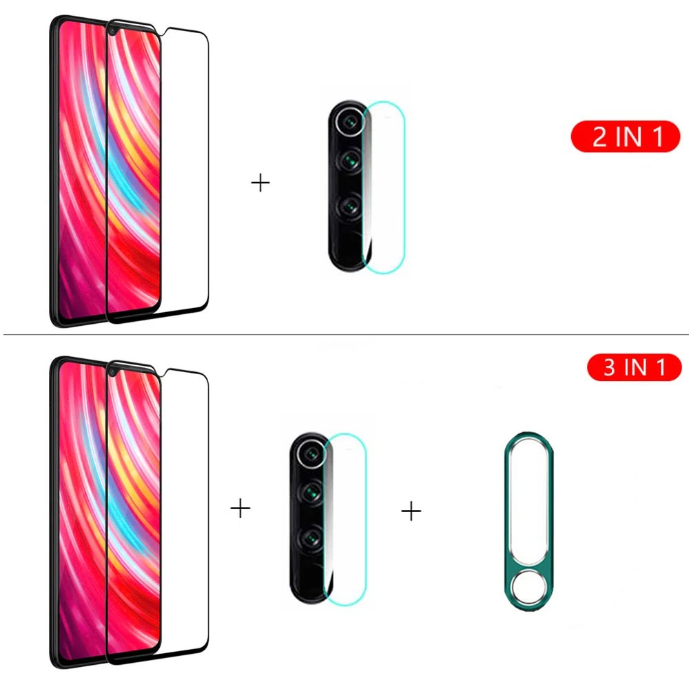 Закаленное стекло для камеры Xiaomi Redmi Note 9 8 Pro 8T Защитное экрана металлическое
