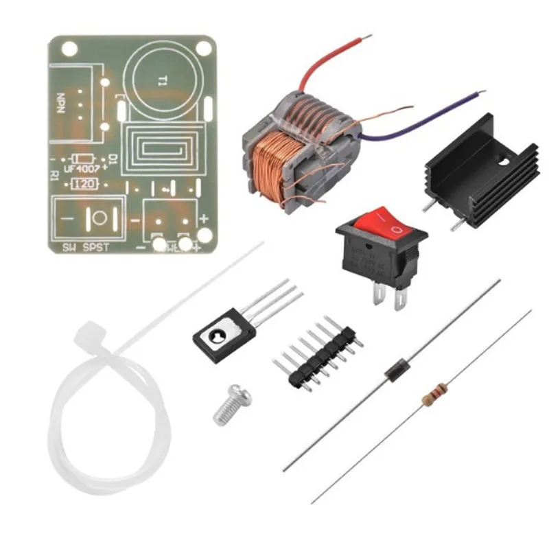 1 set 15KV высокочастотный DC высоковольтный дуговой генератор зажигания, инвертор, повышающий рост 18650, набор для самостоятельной сборки, u-образный трансформатор 3,7 в - Цвет: 1 set
