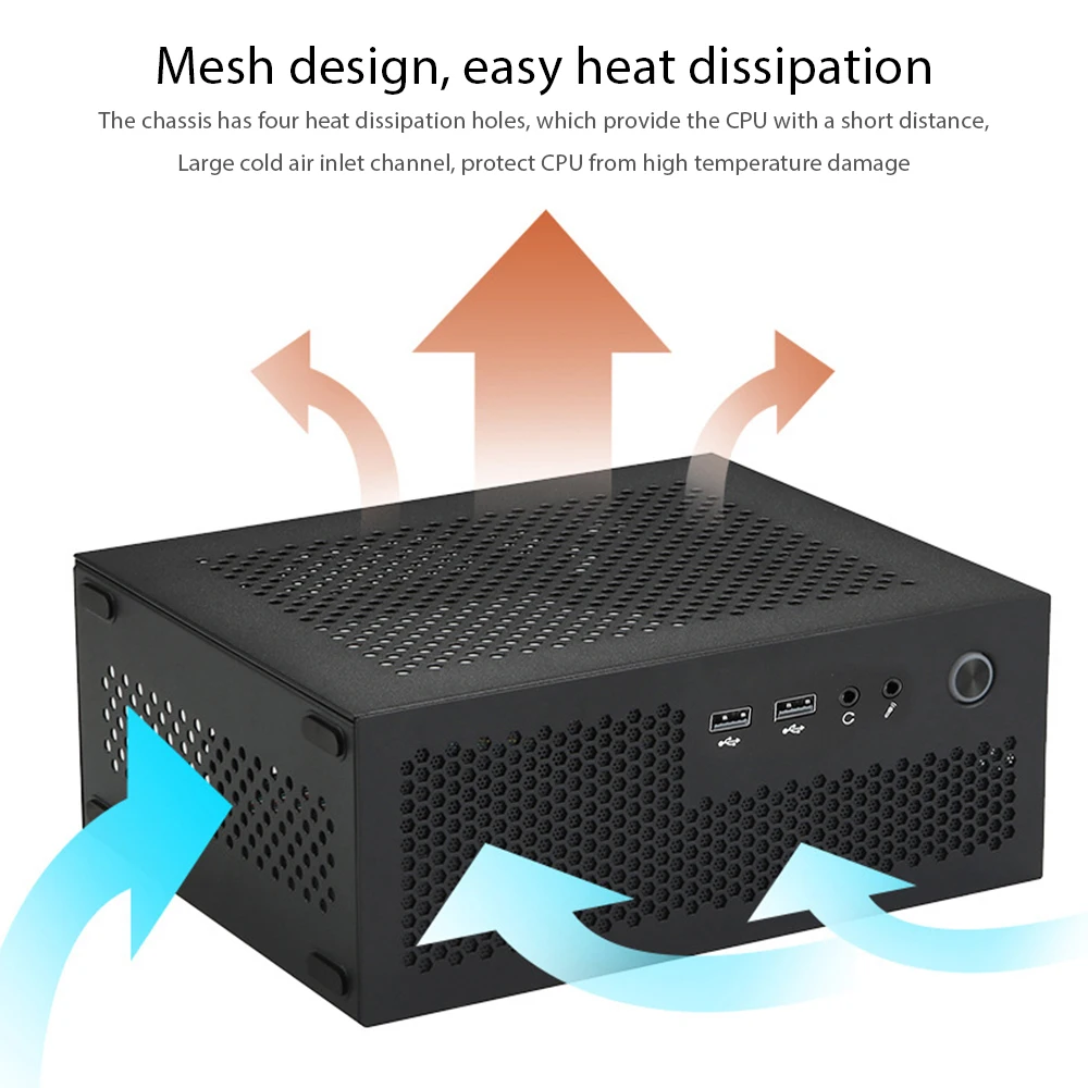 A09 Mini ITX Desktop HTPC Computer Case for Motherboard Small 1U/Flex Gaming PC Chasis Home and Office USB3.0 | Компьютеры и офис