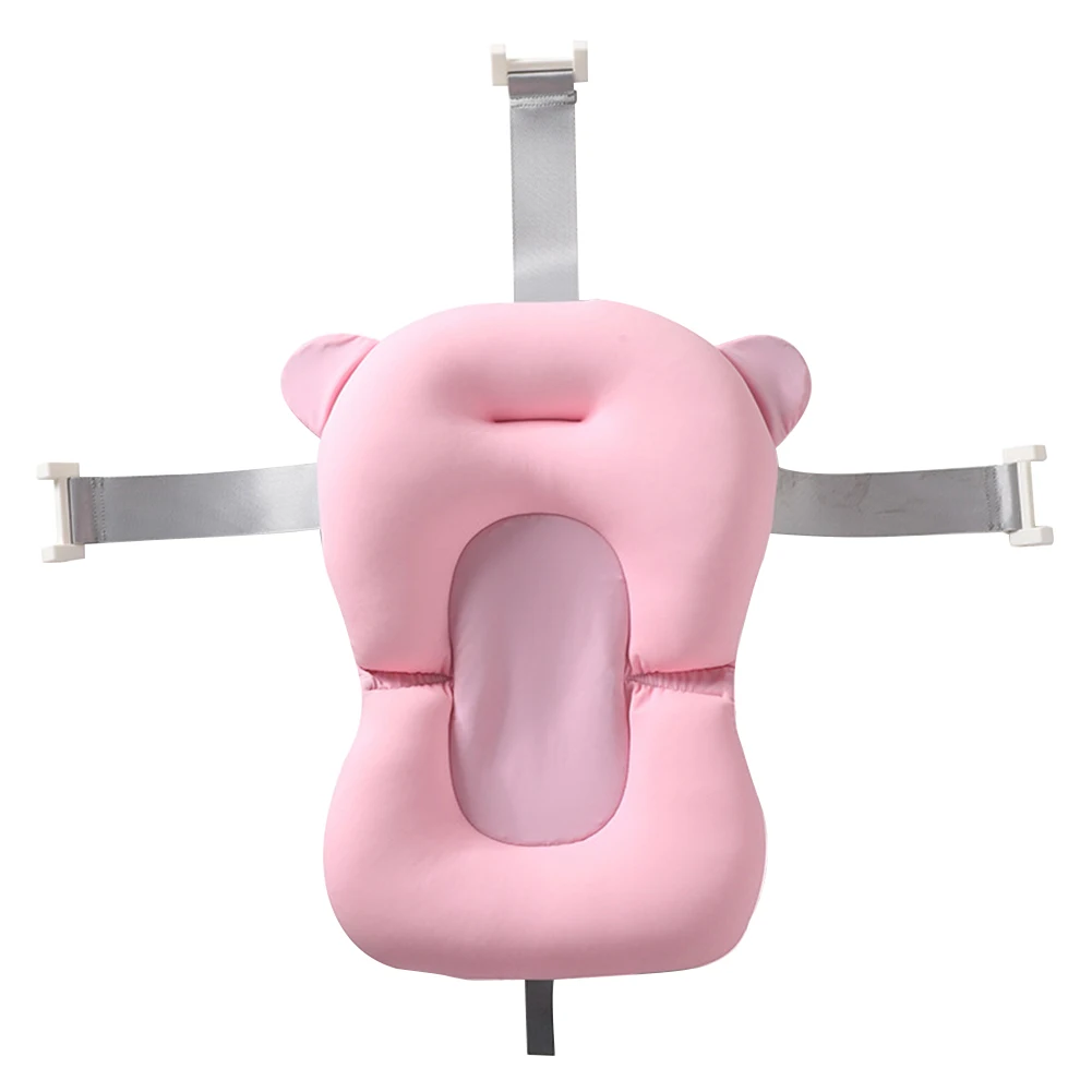 

Skin Friendly Bath Tub Pad Bathroom Non-Slip Portable Shower Hanging Holes Breathable Newborn Leak Proof Adjustable Buckle Fixed