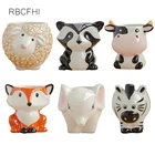 RBCFHl 1 шт. Стиль керамические животные цветочный горшок с принтами в виде зебр натуральном овечьем коровьей головы мини горшок суккуленты растения семена бонсай горшки для дома украшения