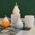 Силиконовая форма для свечей, Геометрическая линия, оригами, в форме груши, ракушки, Полосатый конус, изготовление мыла, самодельная художественная гипсовая форма, украшение для домашнего декора