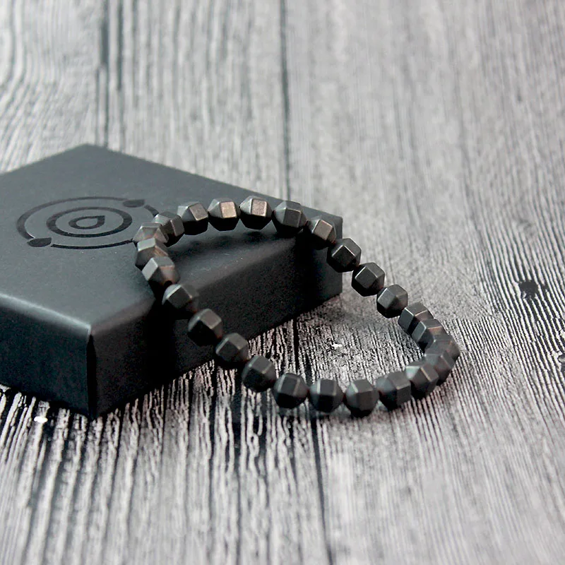 Новинка модные классические матовые черные бусины из гематита браслет бусин