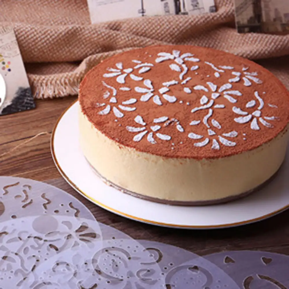 Экологически Чистые Высокого Качества 4 Стилей Flower Сердце Спрей Трафареты Торт