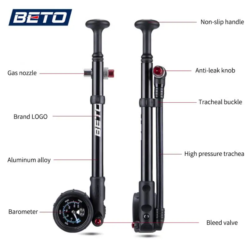 BETO портативный велосипедный воздушный насос высокого давления 400psi с манометром