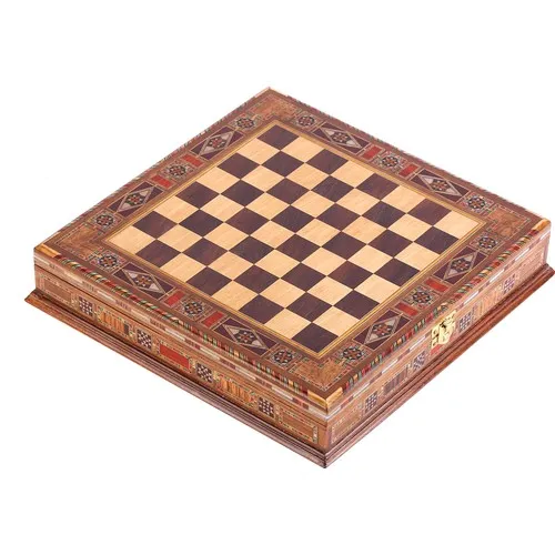 Подарочная домашняя шахматная доска из массива дерева ручной работы среднего