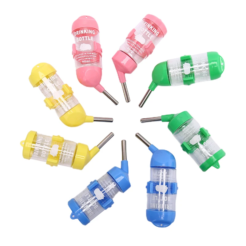 

80ml Plastic Hamster Drinker Water Bottle Dispenser Hanging Pet Drinking Bottle