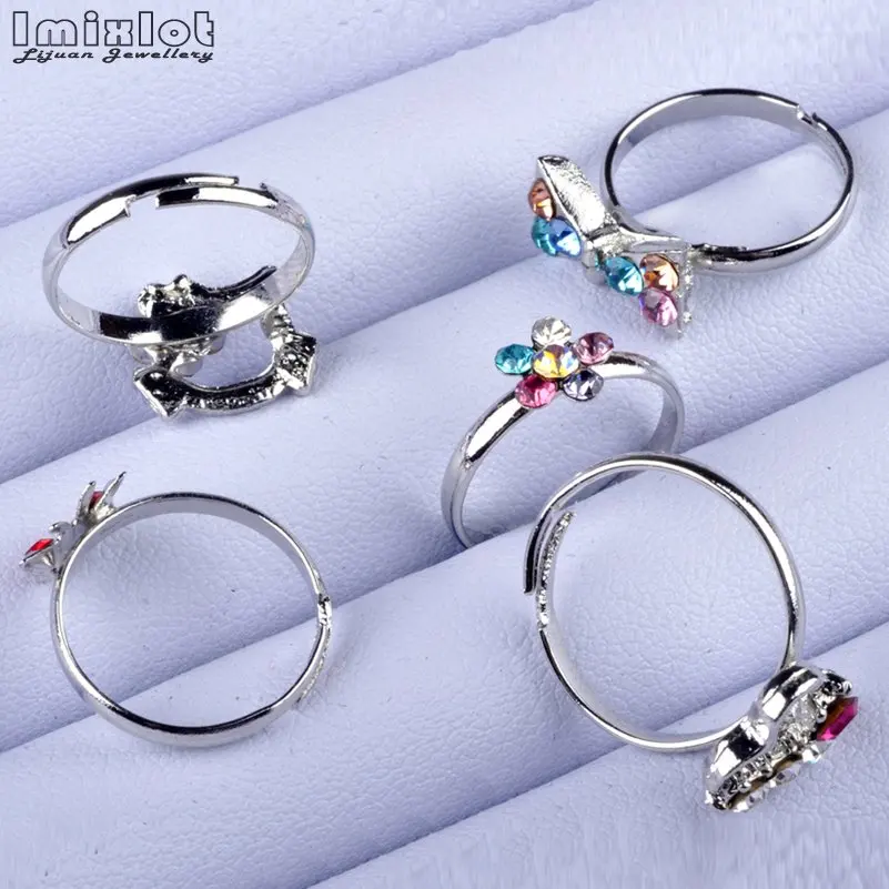 5 шт./партия кольца с кристаллами серебряным покрытием|Кольца для помолвки| |