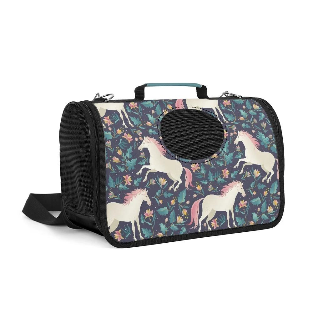 

Сумка на плечо для перевозки кошек, дорожный рюкзак с милой маленькой лошадкой и цветами, аксессуары для путешествий