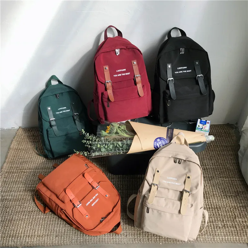 DCIMOR Waterproof nylon Women Backpack Female Belt buckle leisure back pack Schoolbag for Teenage girls Travel Bag Book Mochila | Багаж и
