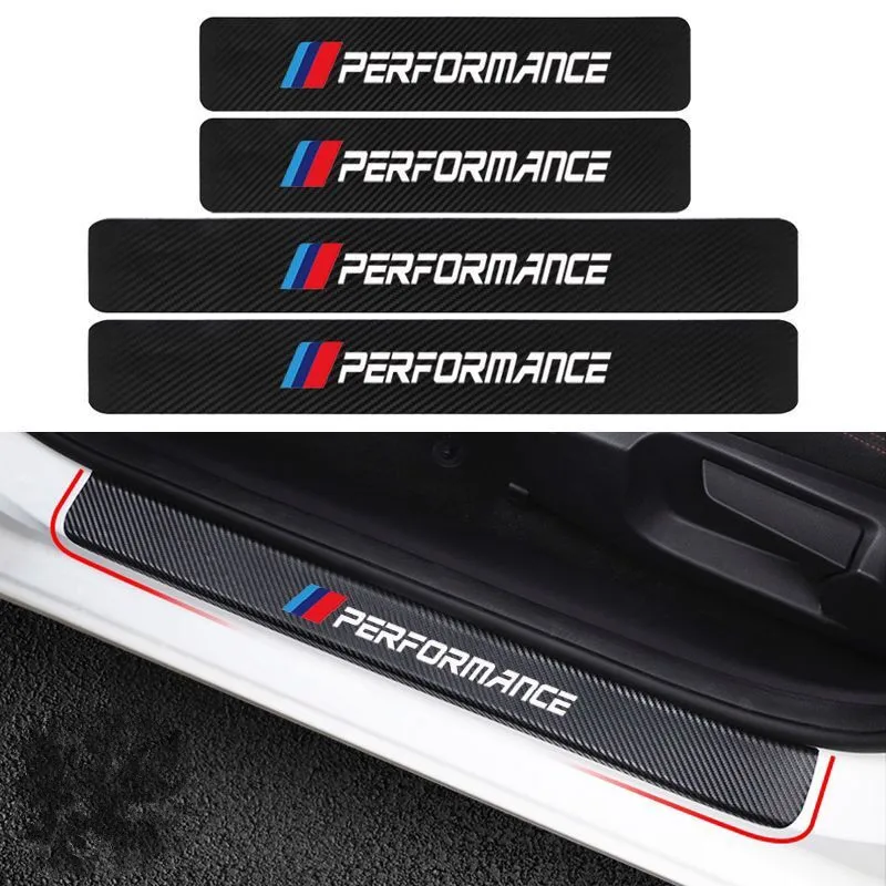 4 шт. автомобильные наклейки на порог двери из углеродного волокна для BMW E46 E39 E90 E60