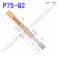 p75 q2 100 pcs brass spring test probe nickel plated needle head test instrument accessories length 16 5mm for electronic tools