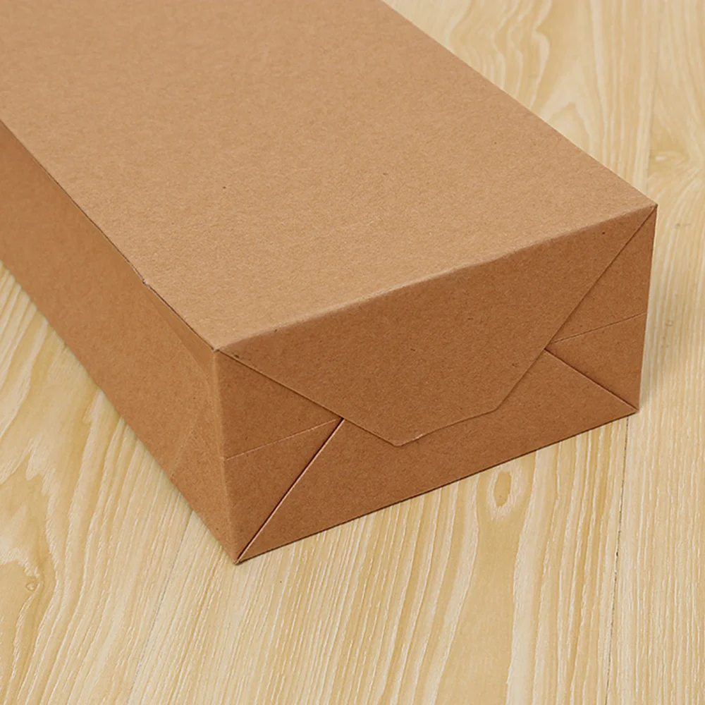 

12pcs Kraft Paper Red Hand Bag Drinks Packing Bag Storage Bag (Single-Vessle 11*9*35)