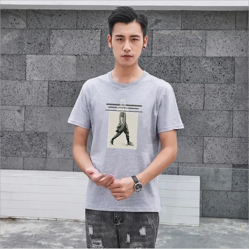 

2019 New Summer High Quality Brand Men T-shirt Casual Short Sleeve O-neck Fashion Printed Cotton T Shirt Tees Shirts