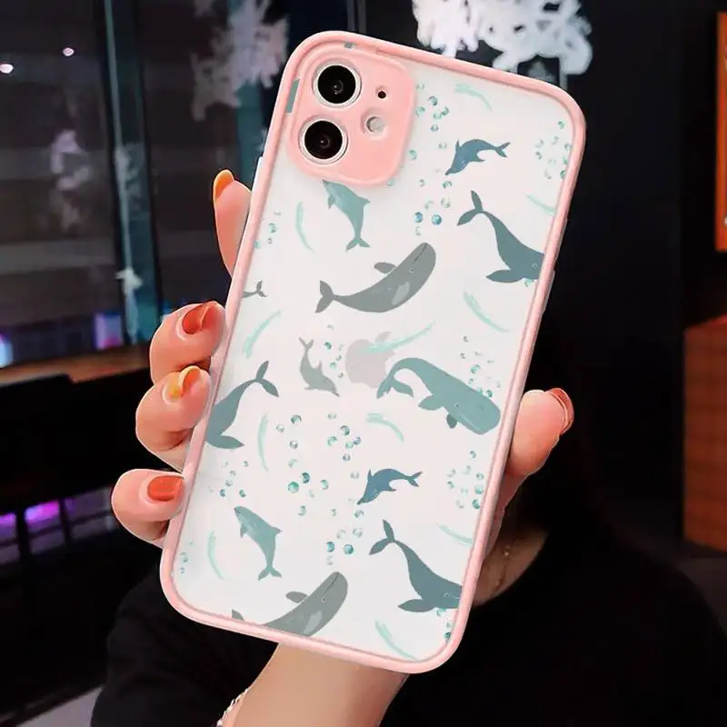 

shark Phone Case Matte For iPhone 12 Mini 11 Pro XR XS Max 7 8 Plus X Hard PC Back Cover