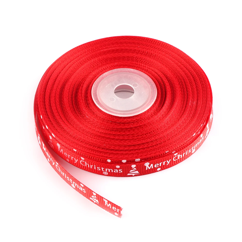 25 ярдов подарочная упаковка ленты Рождество Grosgrain полиэстер печать Лось Снежинка