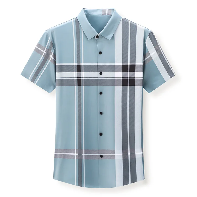 

Summer men's long business shirt men's short sleeve fashion casual men's shirt fashion
