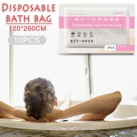 10 pcs per set travel disposable bathing bag thickened bathtub cover wooden cask bag spa plastic bathtub film bathing bag