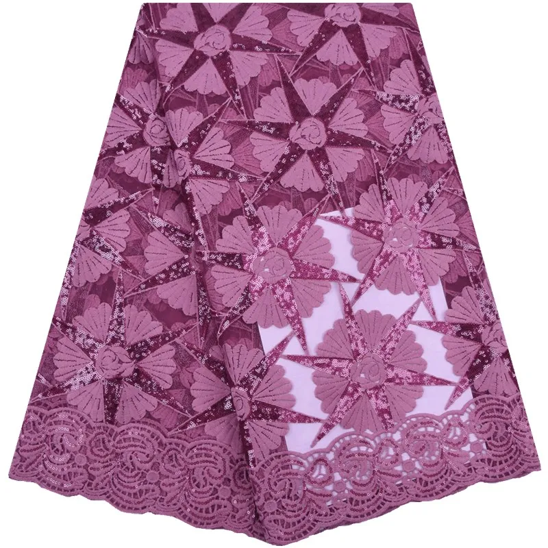 Новейшие красные блестящие французские молочные шелковые кружевные ткани для