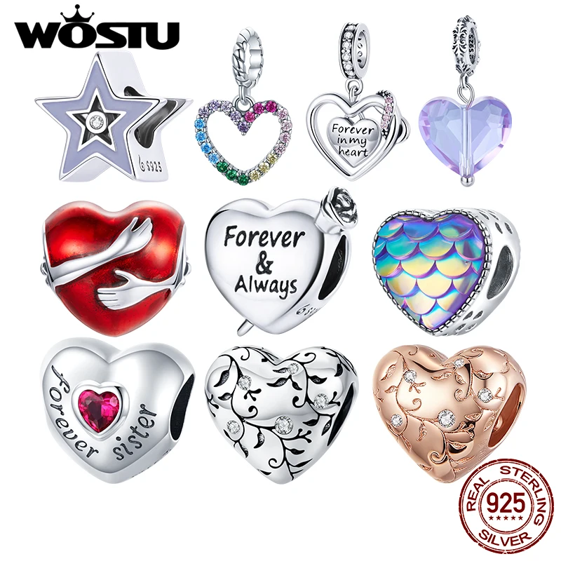 

Подвеска из серебра 925 пробы в форме сердца для женского браслета