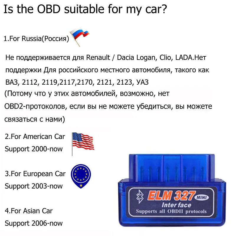ELM327 Bluetooth V1.5 OBD2 автомобильный диагностический инструмент для Fiat 500 Opel Insignia Vectra c