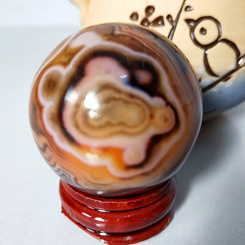 35-40mm Natural silk agate balPalm playing with palm court stonel home decorated chakra healing crystal | Дом и сад