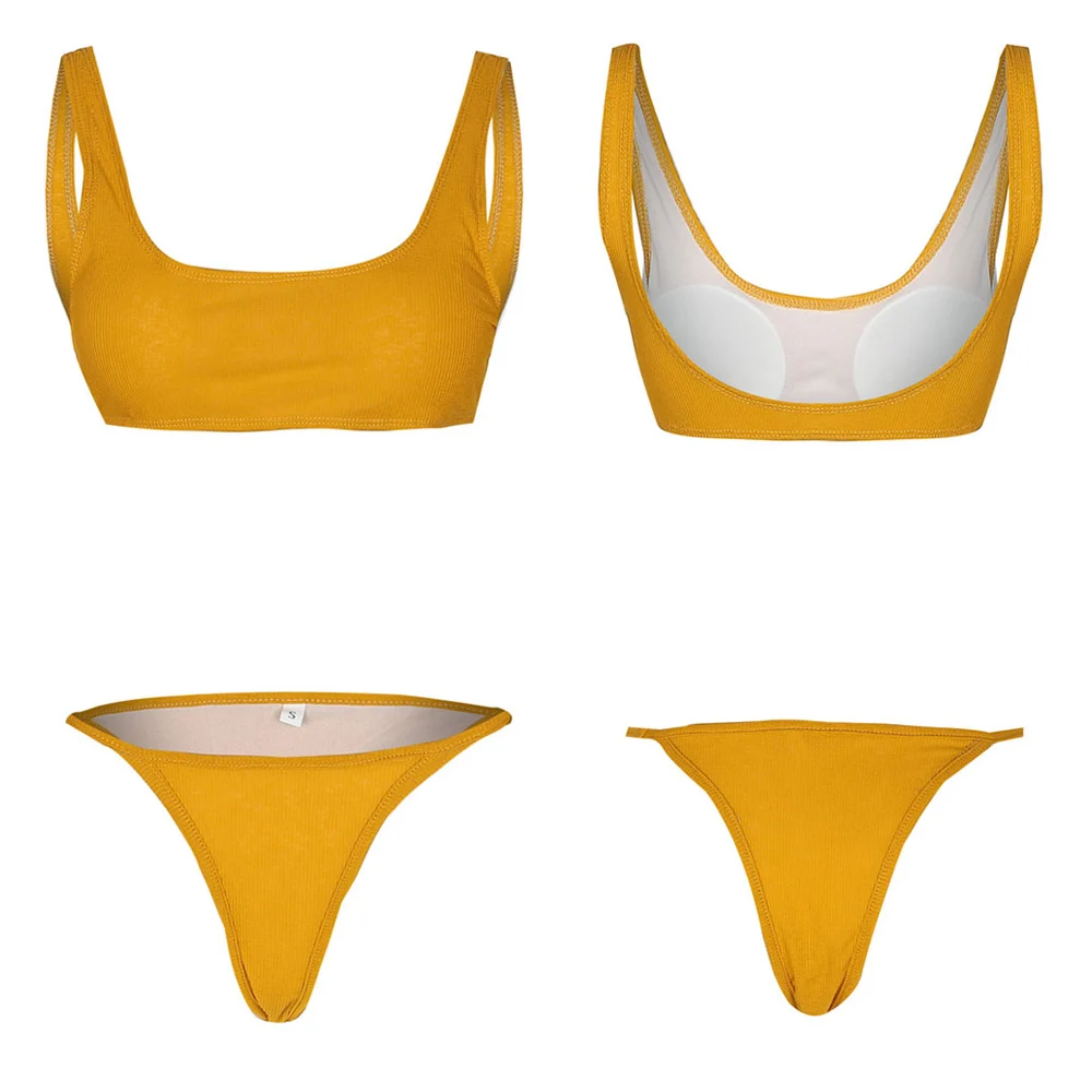 

IZALEWIS Sexy Women Swimsuit swimwear women 2 piece sets womens bathing suits Solid Wire Free white two piece swimsuit 2020