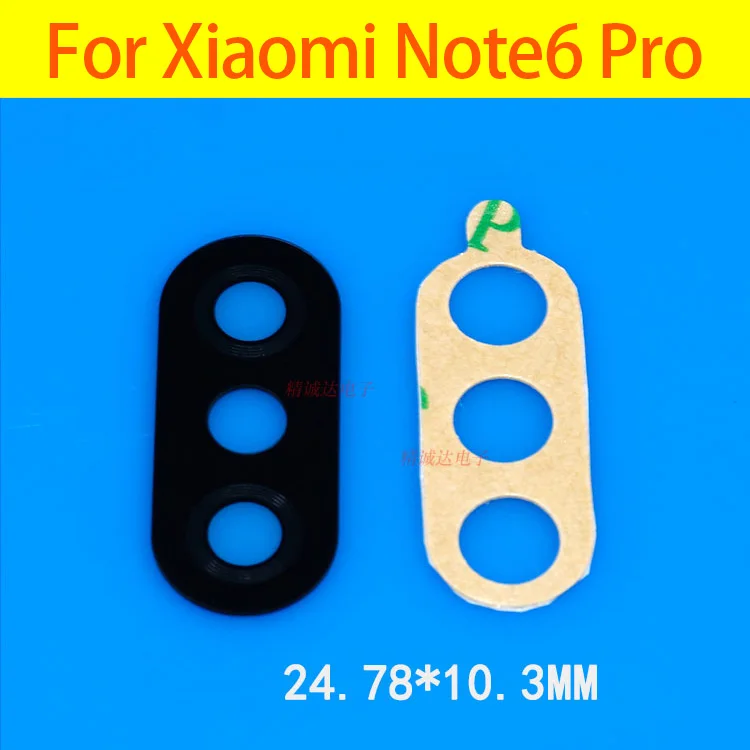 100pcs/lot New Rear Back Camera Glass Lens Cover For Xiaomi Redmi Note 6 Pro with Ahesive Sticker Replacement Parts |