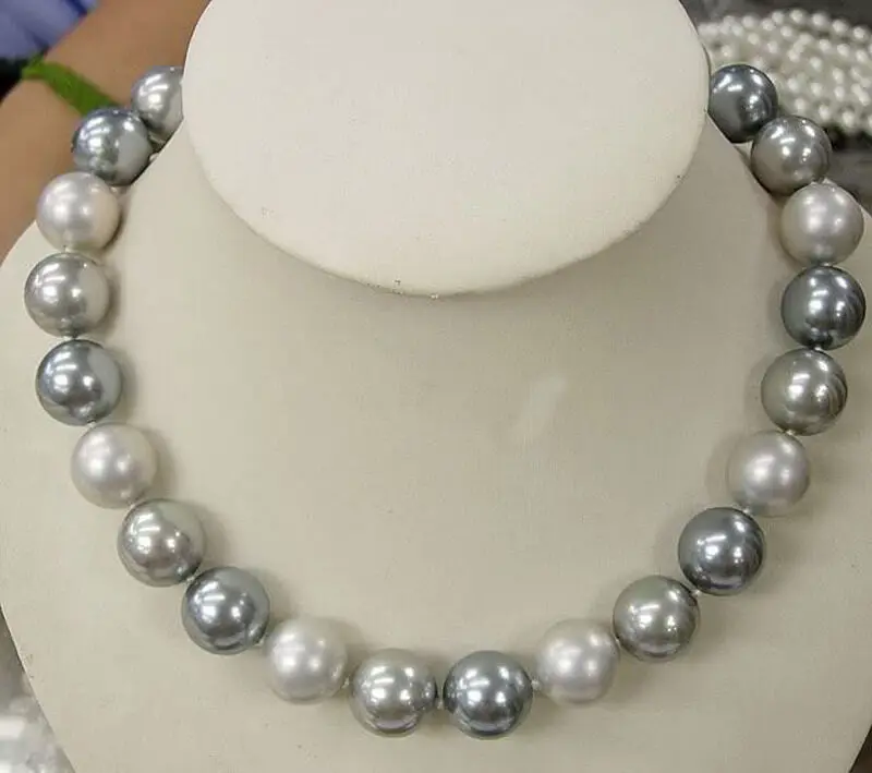 

12MM Elegant South Sea Shell Pearl Round Beads Hand Knotted Necklace 18" AAA