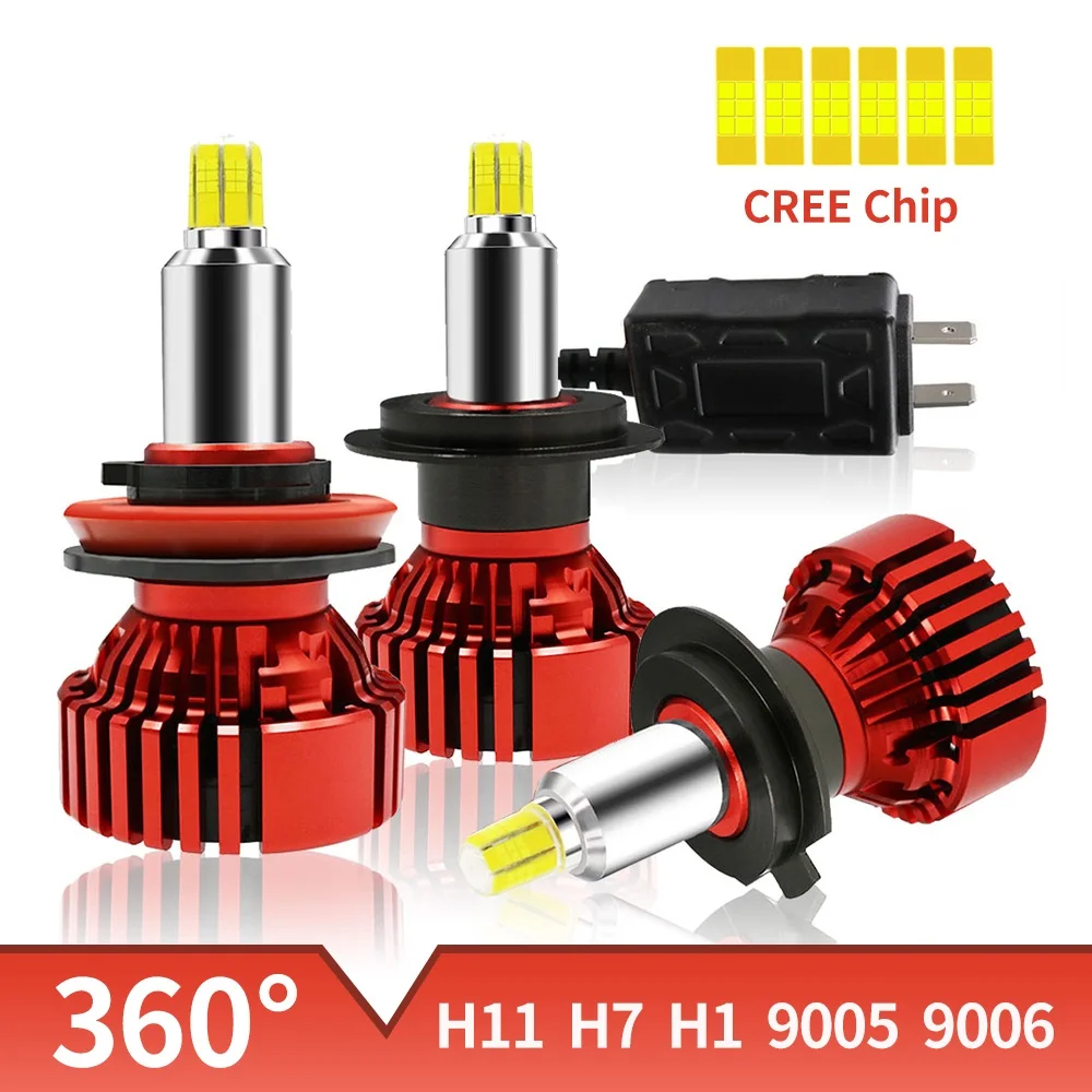

Супер яркий головной светильник светодиодный H7 H11 H1 9005 hb3 9006 hb4 9012 HIR2 фары авто 6 сторона 36 чип H11 Светодиодная лампа автомобиля светильник 6500 К...