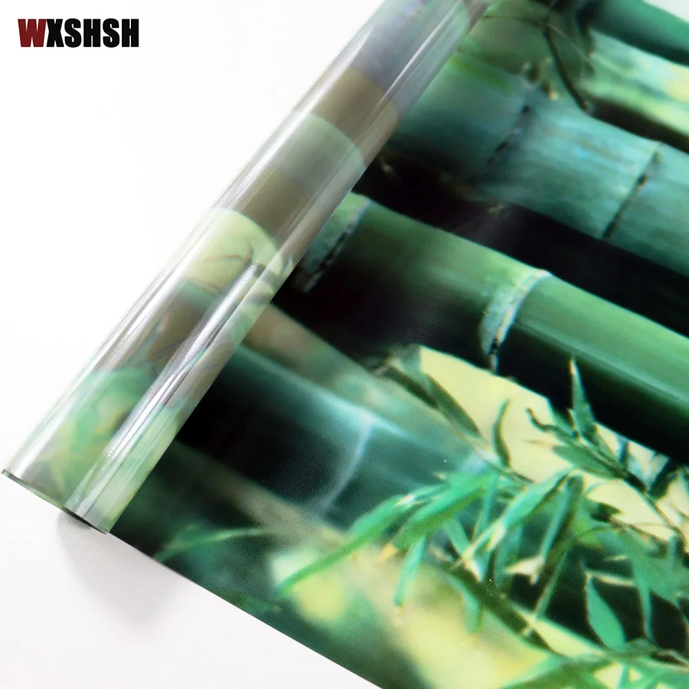 Зеленая бамбуковая стеклянная наклейка статическая липкая термоизоляция защита