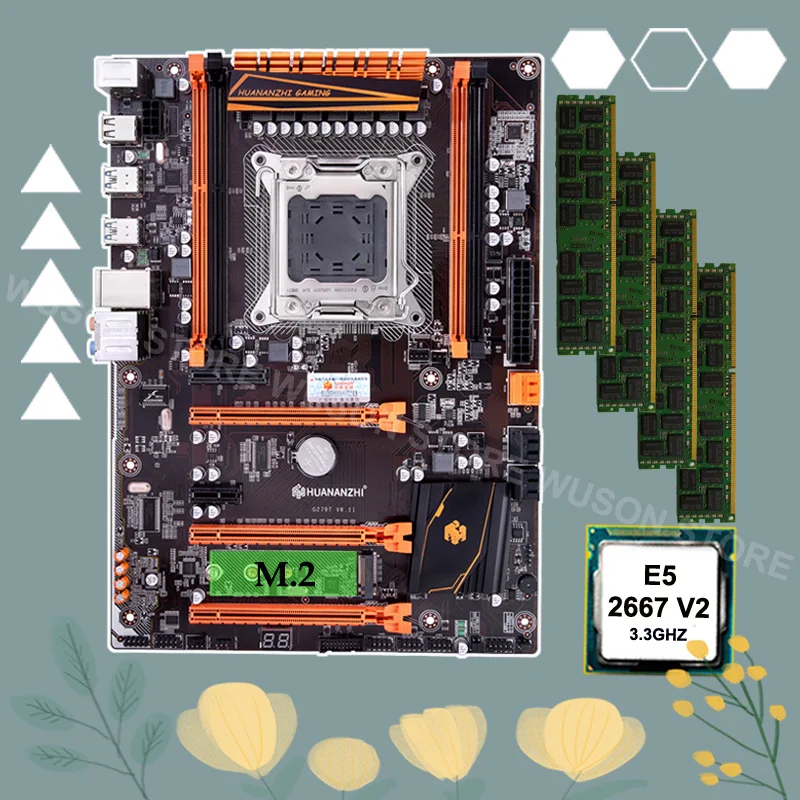 Комбинированная материнская плата HUANANZHI Deluxe X79 для игрового компьютера M.2 SSD слот