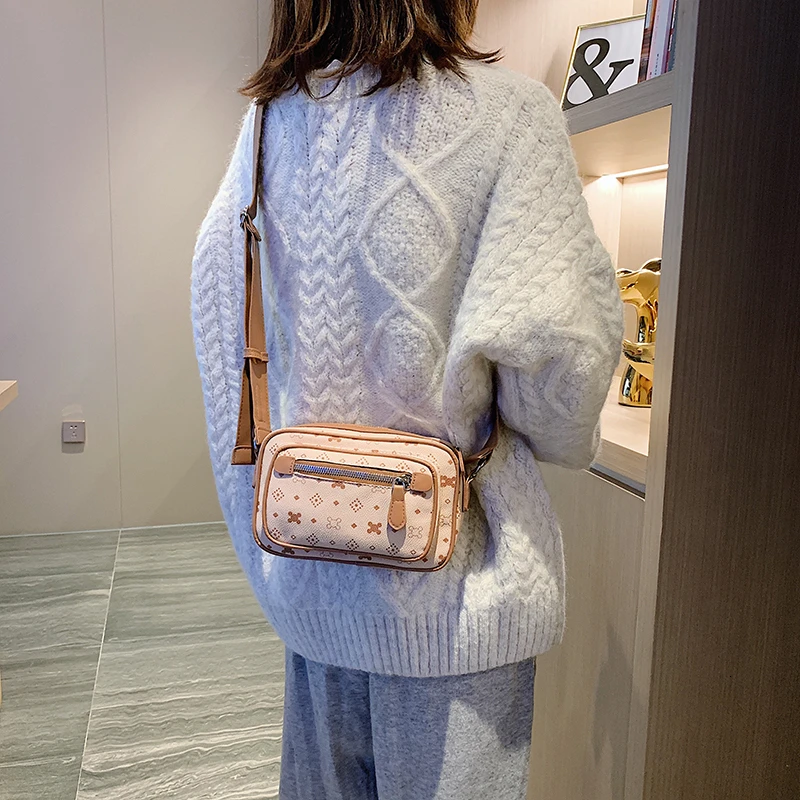 Модная женская сумка через плечо из искусственной кожи с принтом маленькая