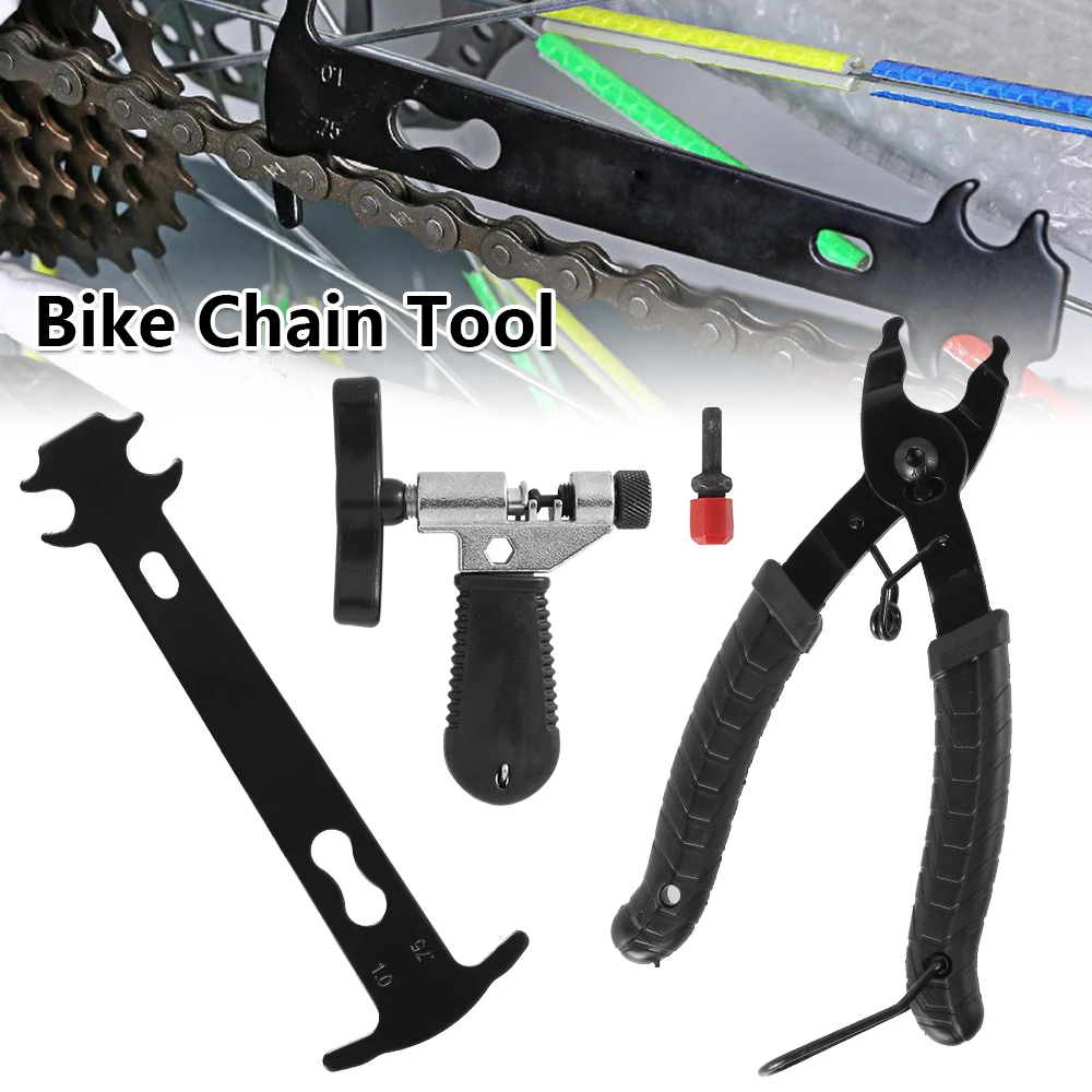 

2 in 1 Bicycle Bike Chain Repair Tool Kit Mountain Road Bicycle Cycling Link Pliers Breaker Wear Indicator Tool Bike Accessories