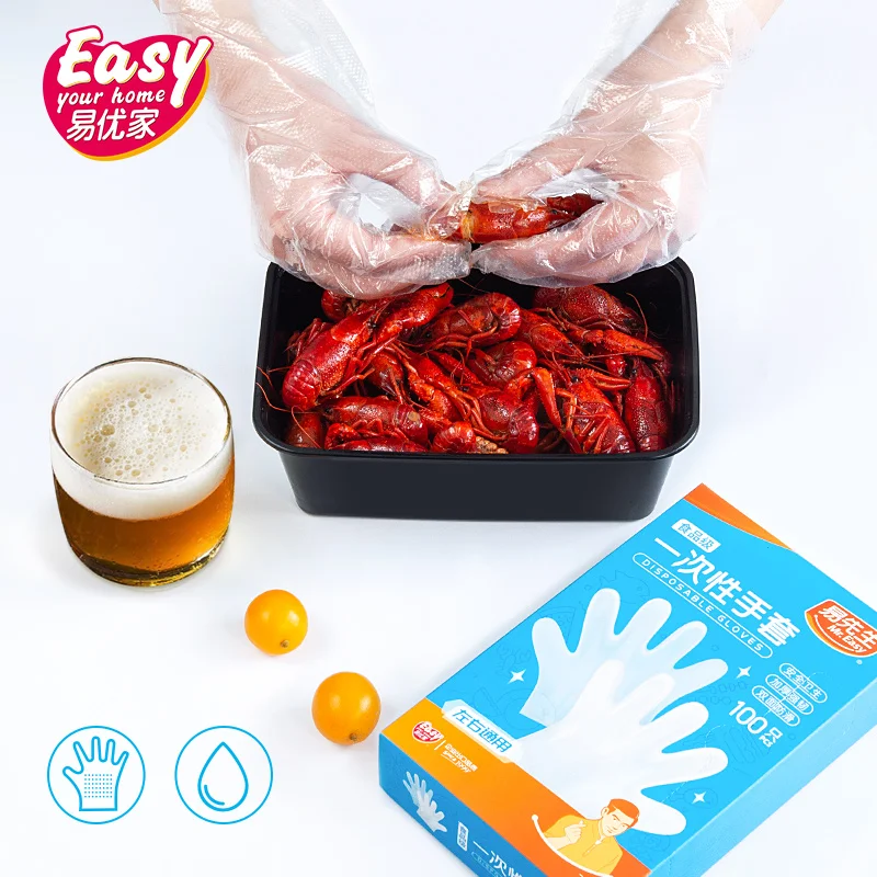 100 шт./компл. экологически чистые PE кухонные одноразовые полиэтиленовые перчатки