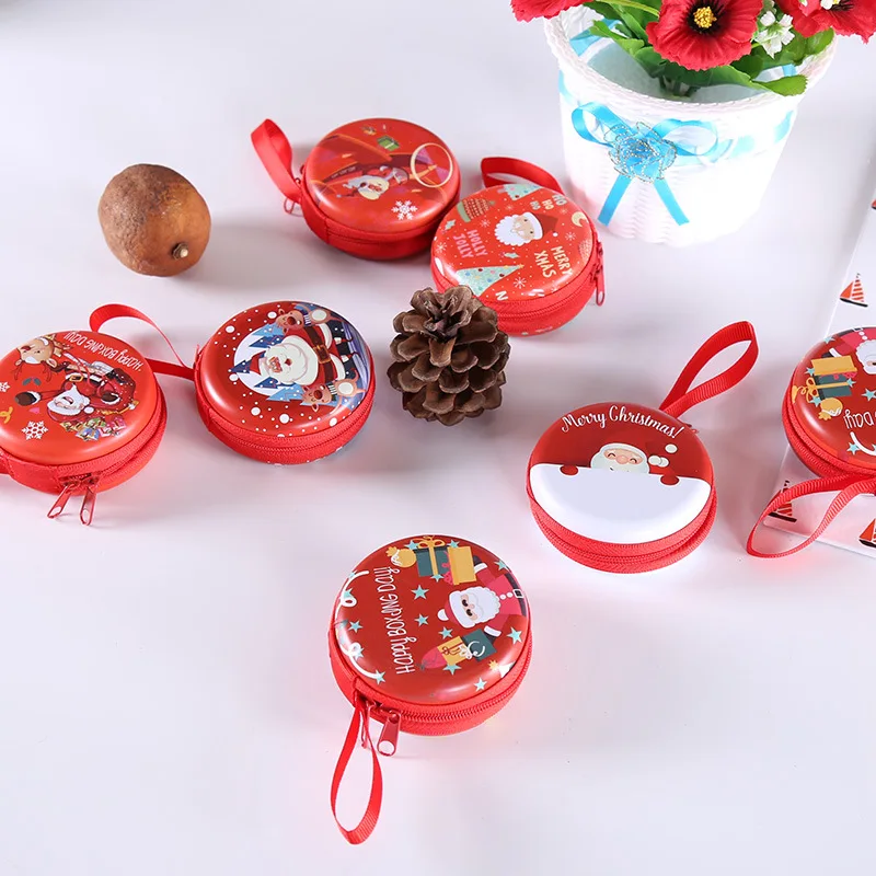 

Special Design 2020 Christmas Kid Gift Santa Claus Coin Purse for Candy Children Pocket Small Money Wallet Pouch Zip Coin Bag