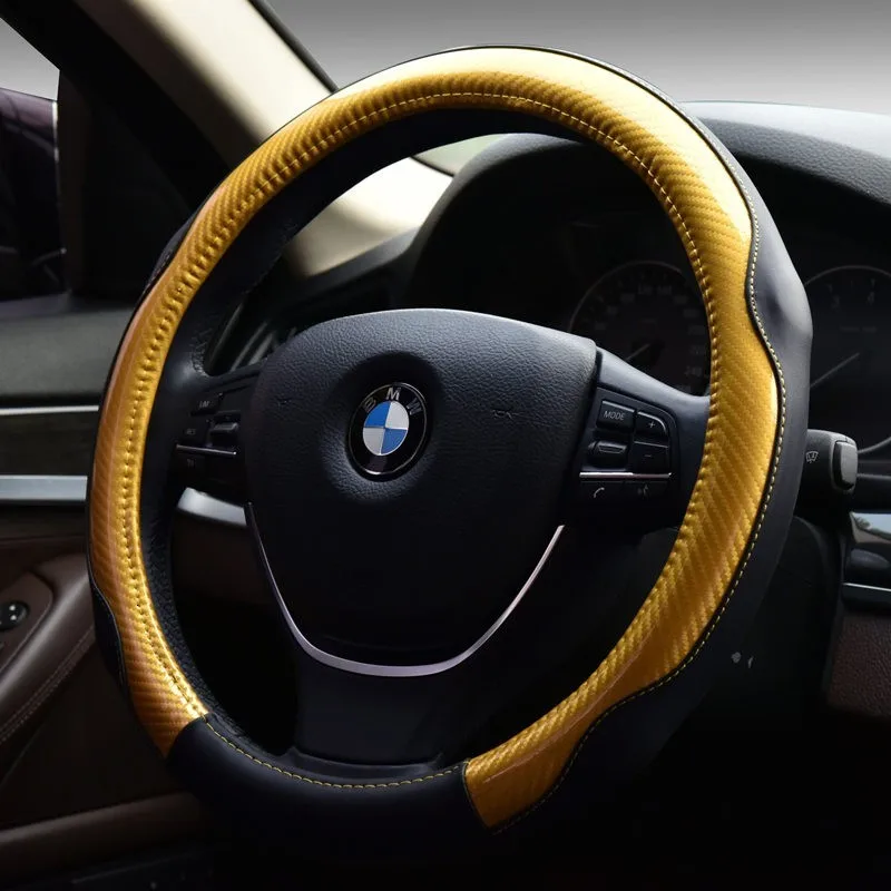 DIY гоночный автомобиль мягкий 38 см чехлы на руль из углеродного волокна натуральной кожи Декор интерьера из натуральной воловьей кожи спортивный Чехол