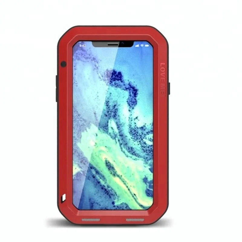 Военный противоударный Прочный Защитный металлический чехол Love Mei для iPhone X