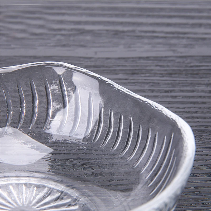 1 шт. белая прозрачная рельефная стеклянная тарелка изысканная и простая