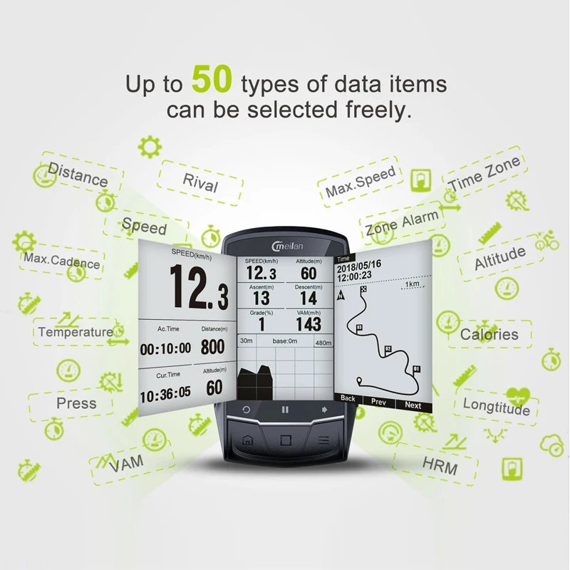 Беспроводной Велосипедный компьютер с GPS спидометром и пульсометром 2 6 дюйма