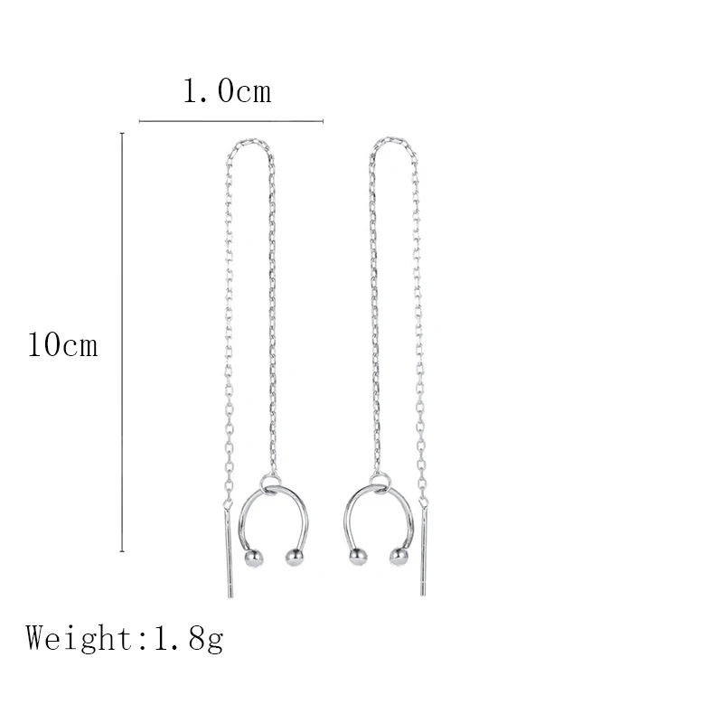 

Korean Long Silver Color Tassel Ear Cuff Earrings for Women Ear Line Sweet Small Fresh C Shaped Ear Bone Clip Fashion Jewelry