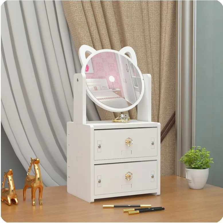 

Decorative Mirror Portable Mirror Girl Desktop Dressing Mirrors Student Dressing Table Simple Mirrors With Storage Box